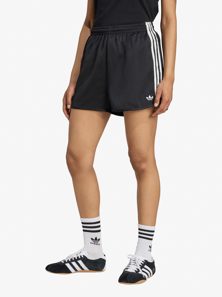 ADIDAS shorts originals satin ruffle 3-stripes donna nero