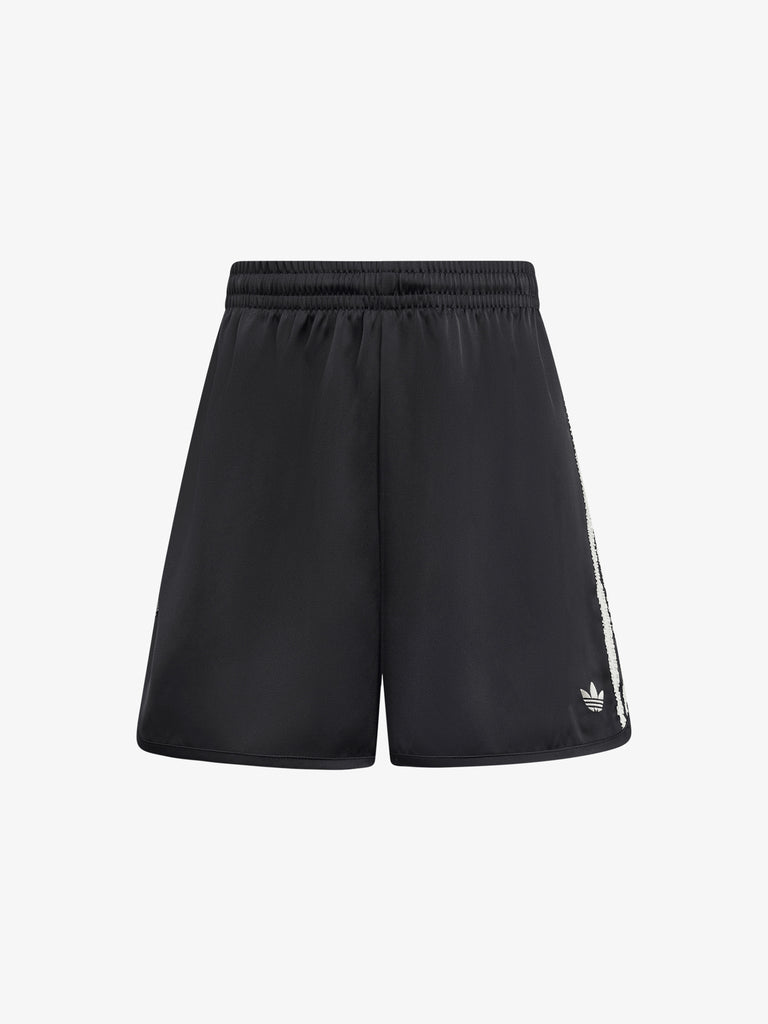 ADIDAS shorts originals satin ruffle 3-stripes donna nero