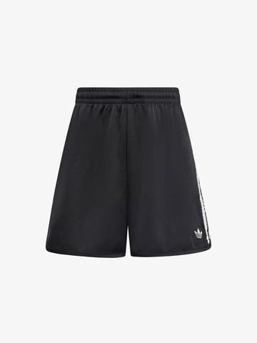 ADIDAS shorts originals satin ruffle 3-stripes donna nero