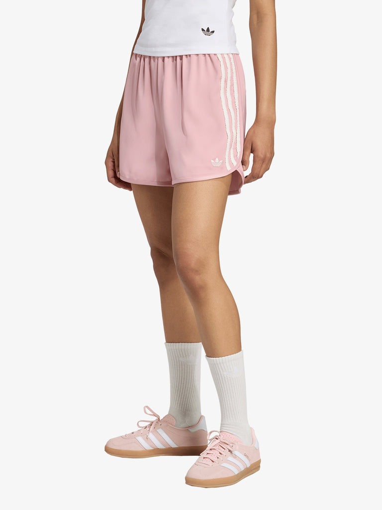ADIDAS shorts originals satin ruffle 3-stripes donna rosa