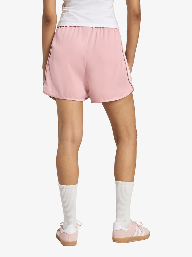 ADIDAS shorts originals satin ruffle 3-stripes donna rosa