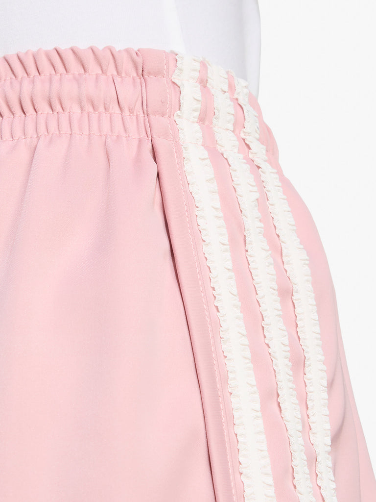 ADIDAS shorts originals satin ruffle 3-stripes donna rosa