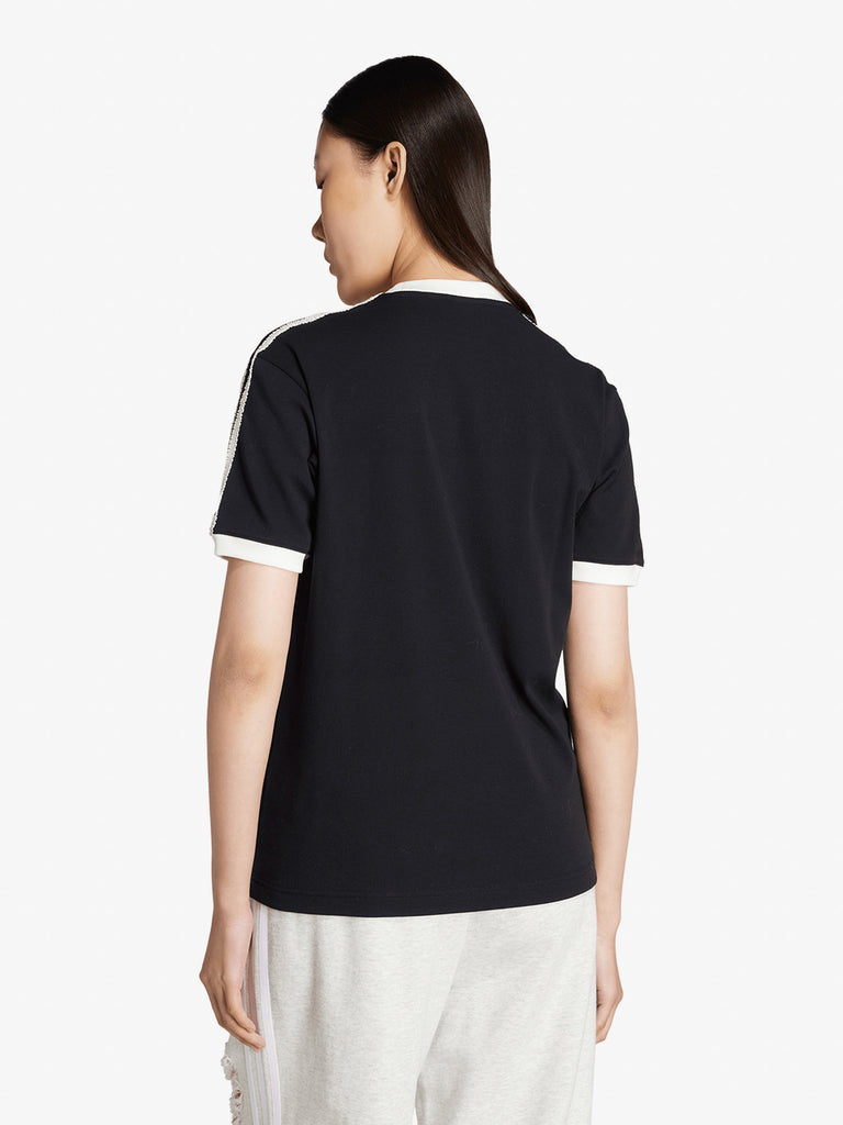 ADIDAS t-shirt originals ruffle 3-stripes donna nero cotone