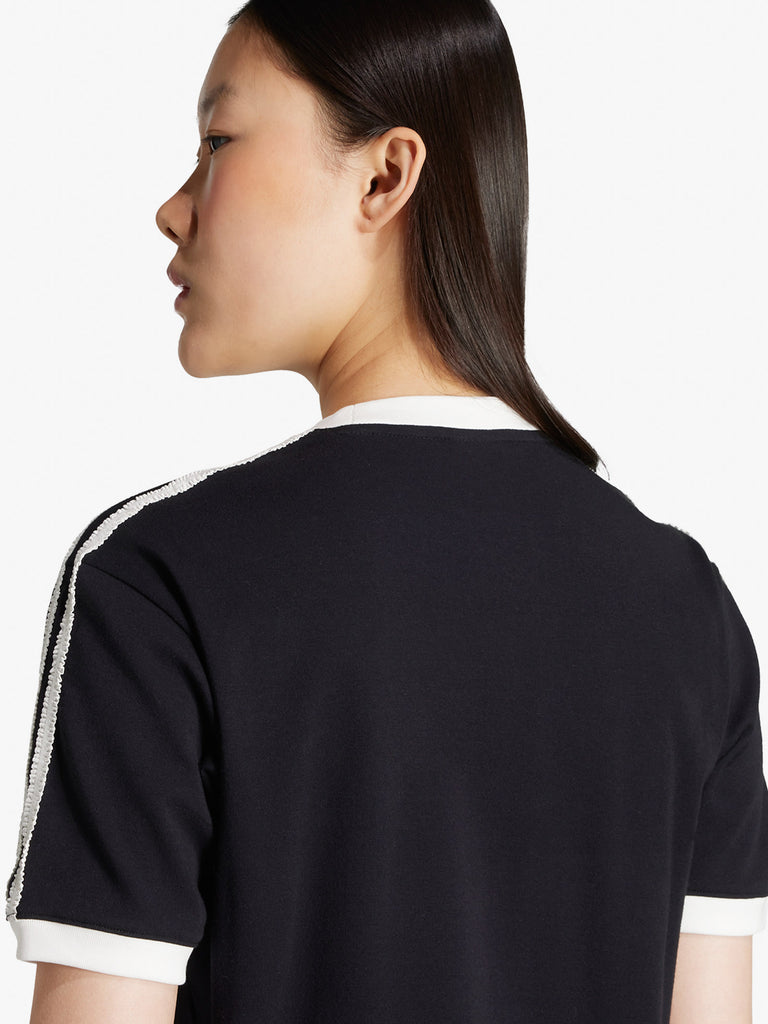 ADIDAS t-shirt originals ruffle 3-stripes donna nero cotone