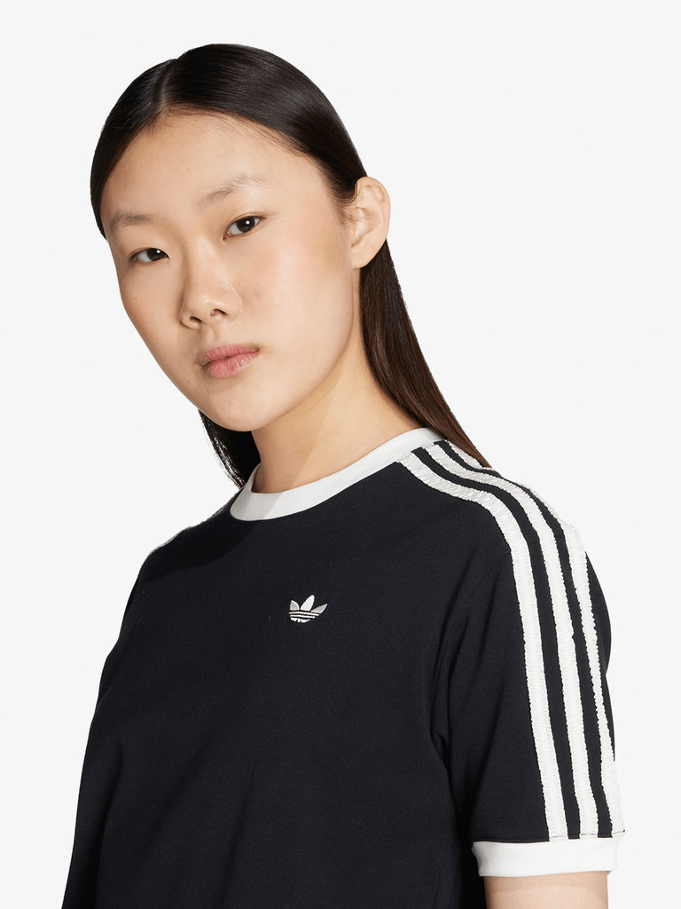 ADIDAS t-shirt originals ruffle 3-stripes donna nero cotone