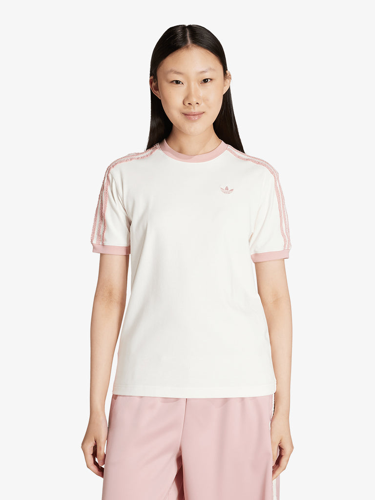 ADIDAS t-shirt originals ruffle 3-stripes donna bianco cotone