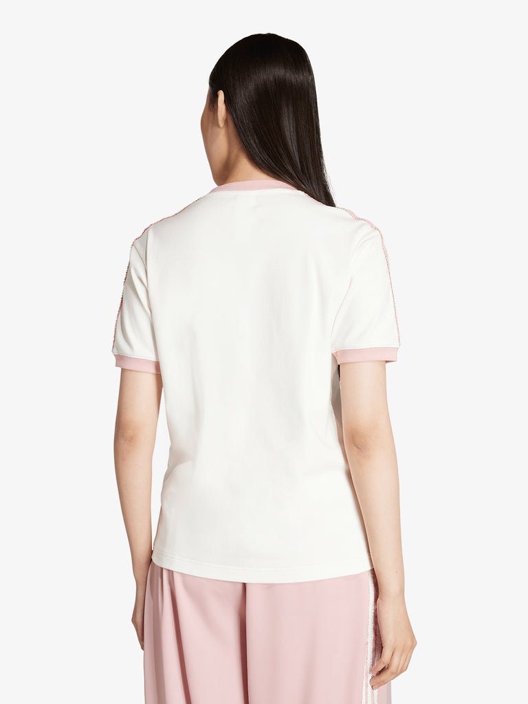 ADIDAS t-shirt originals ruffle 3-stripes donna bianco cotone