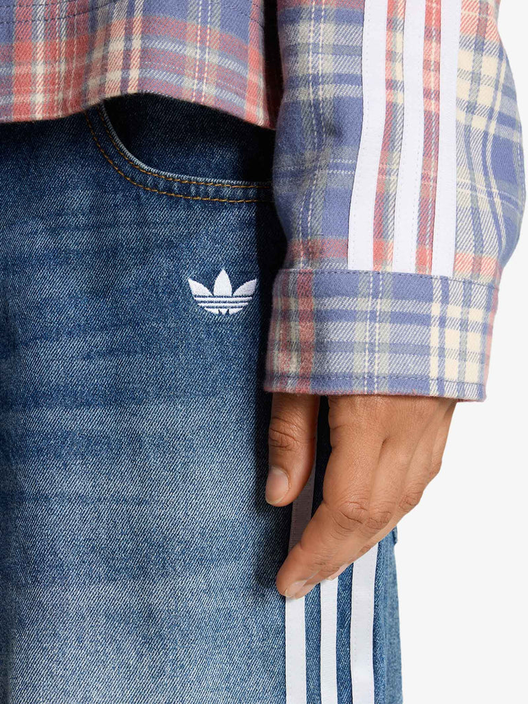 ADIDAS jeans originals denim destressed donna blu medio