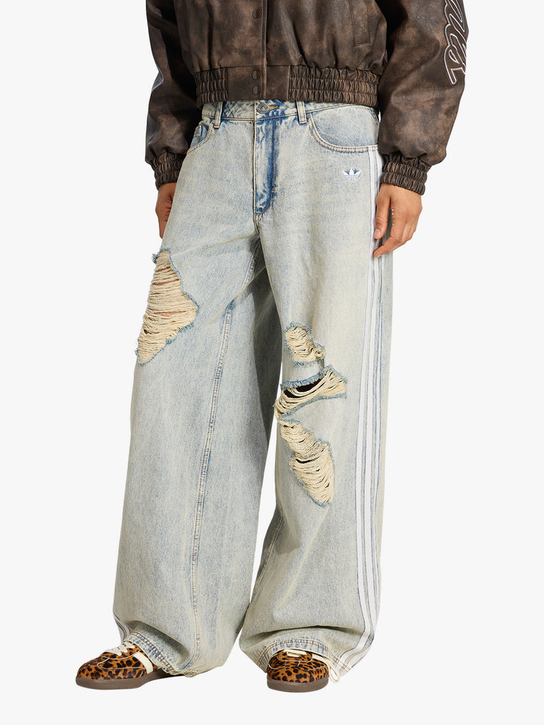 ADIDAS jeans originals denim destressed donna azzurro chiaro