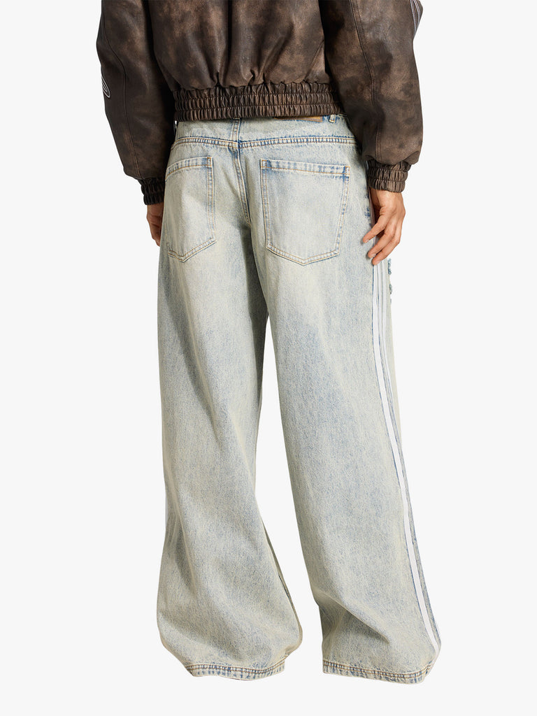 ADIDAS jeans originals denim destressed donna azzurro chiaro