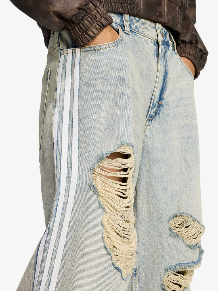 ADIDAS jeans originals denim destressed donna azzurro chiaro