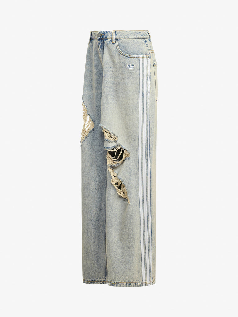 ADIDAS jeans originals denim destressed donna azzurro chiaro