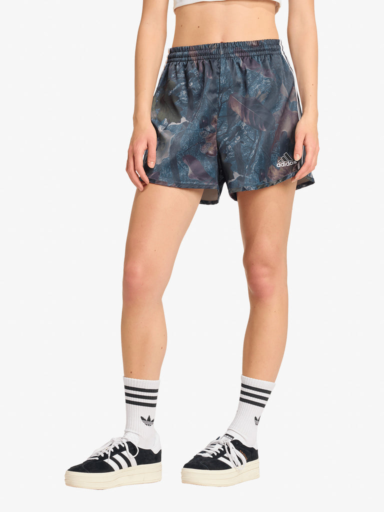 ADIDAS shorts originals satin ruffle 3-stripes donna nero multi