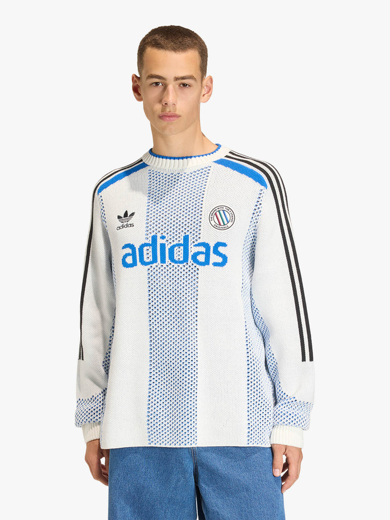 ADIDAS pullover adicolor blokecore unisex bianco cotone