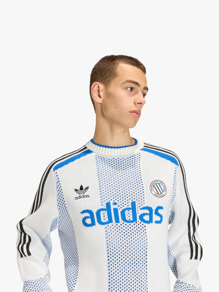 ADIDAS pullover adicolor blokecore unisex bianco cotone