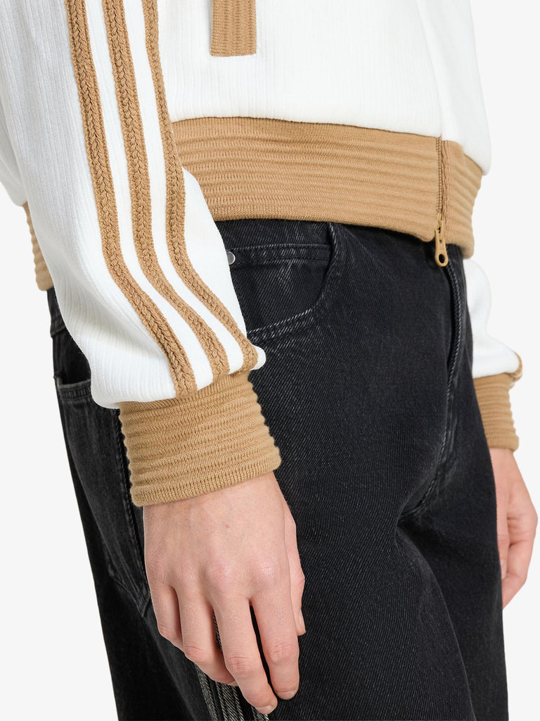 ADIDAS felpa girocollo velour firebird donna bianco cotone