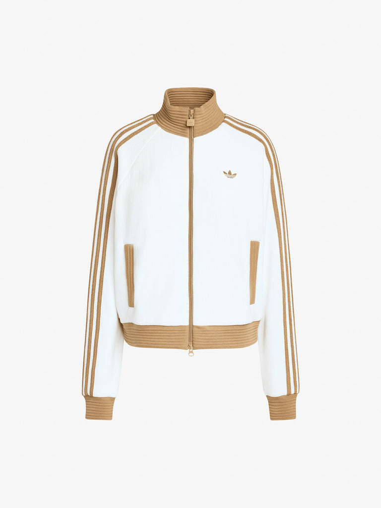 ADIDAS felpa girocollo velour firebird donna bianco cotone