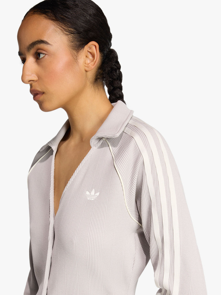 ADIDAS maglia a maniche lunghe button down donna grigio