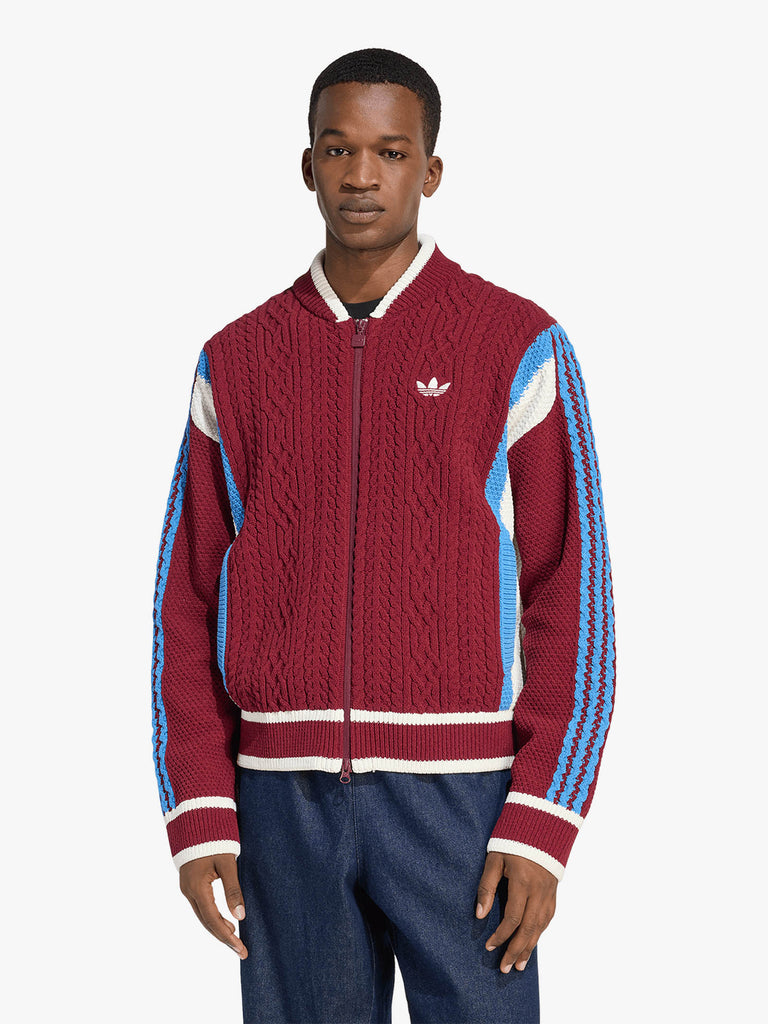 ADIDAS cardigan retro remix uomo bordeaux