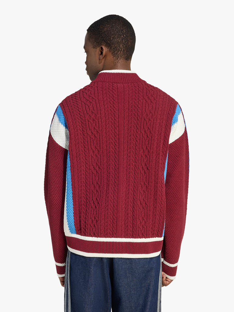 ADIDAS cardigan retro remix uomo bordeaux