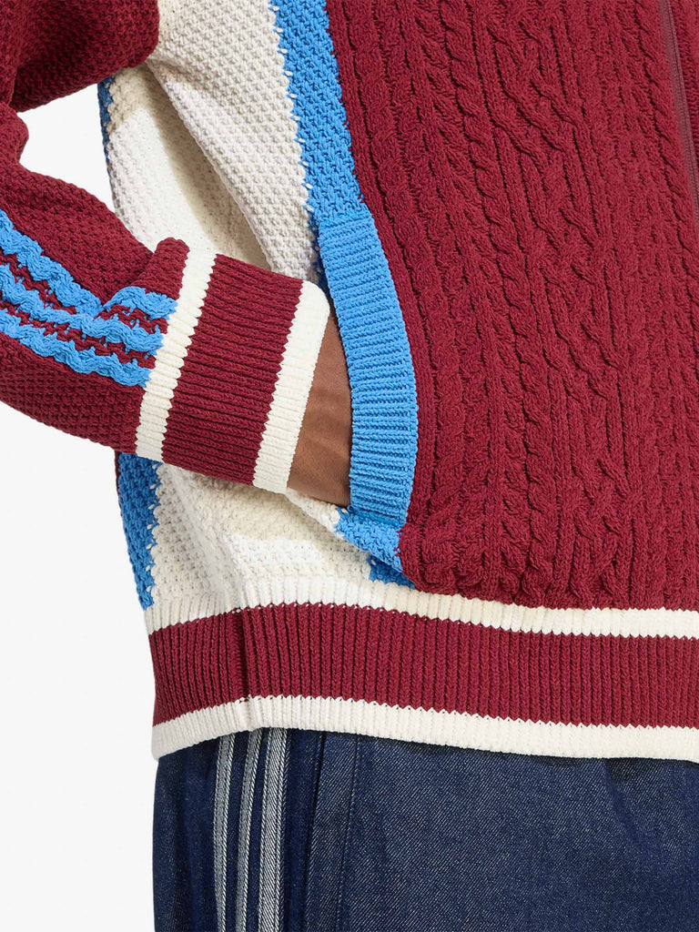 ADIDAS cardigan retro remix uomo bordeaux