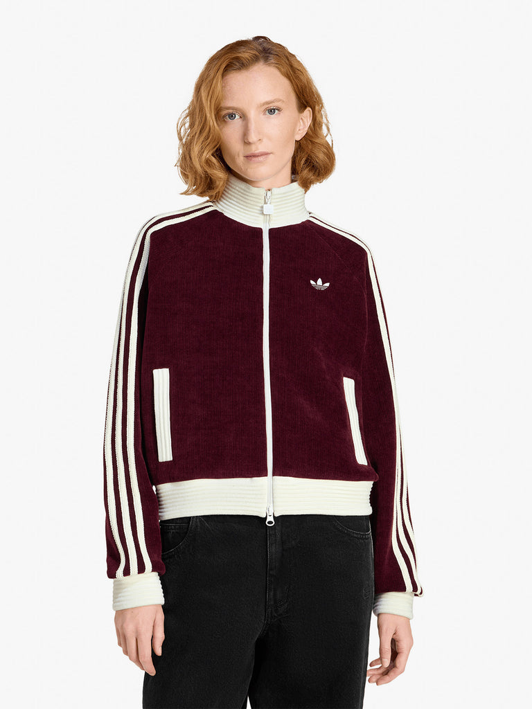 ADIDAS felpa girocollo velour firebird donna bordeaux cotone
