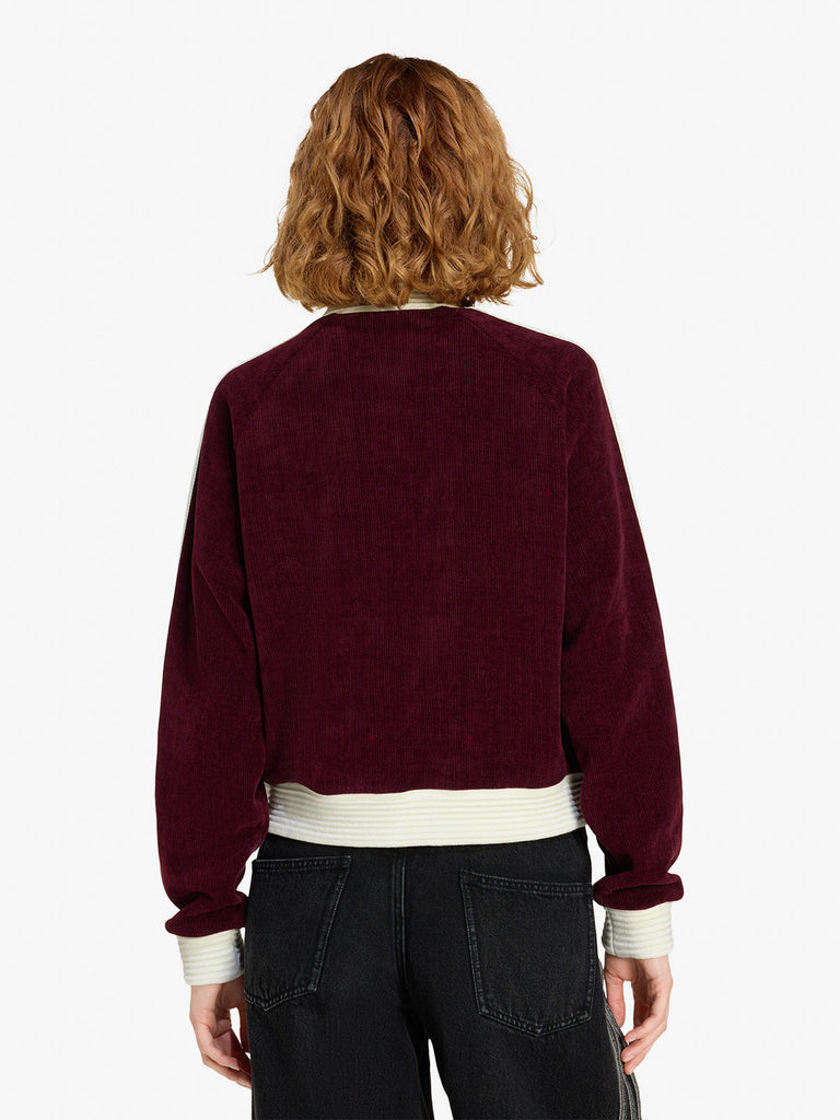 ADIDAS felpa girocollo velour firebird donna bordeaux cotone