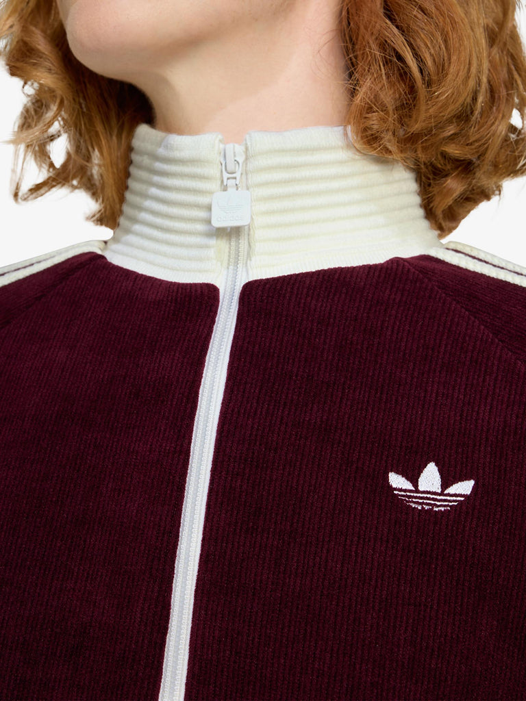 ADIDAS felpa girocollo velour firebird donna bordeaux cotone