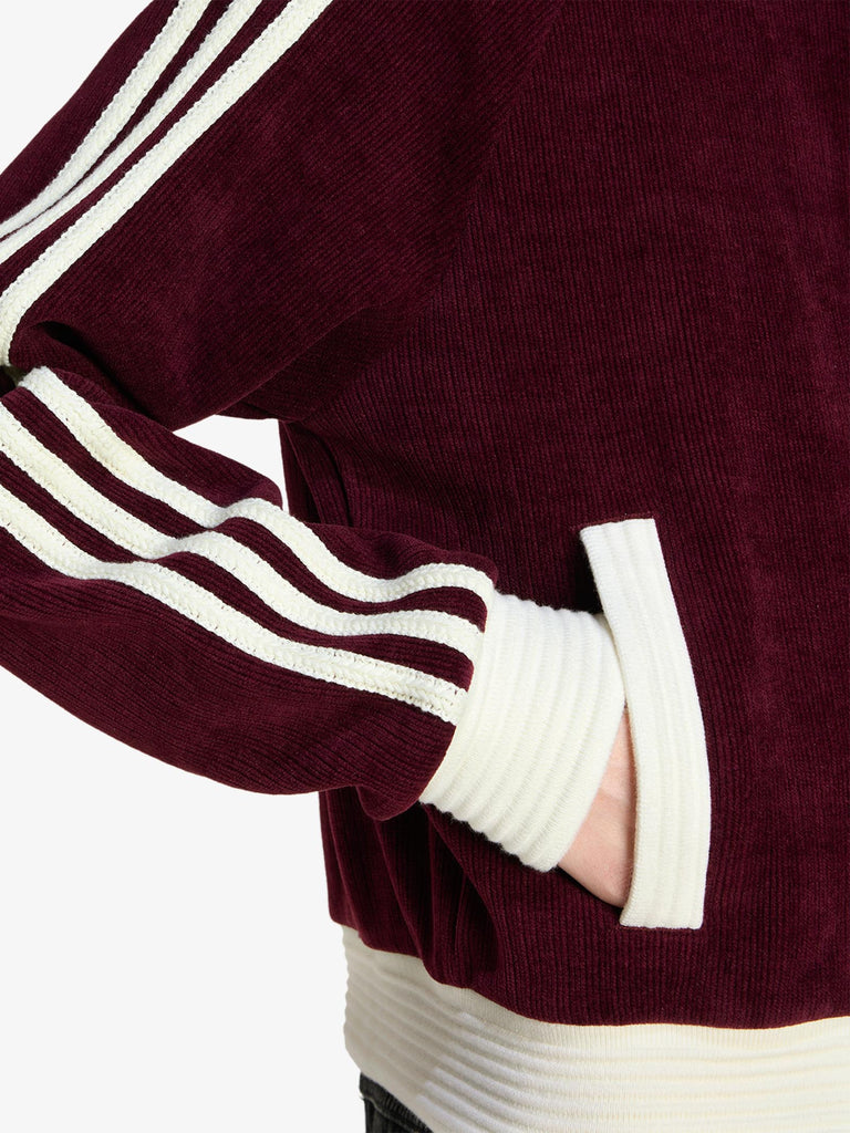 ADIDAS felpa girocollo velour firebird donna bordeaux cotone