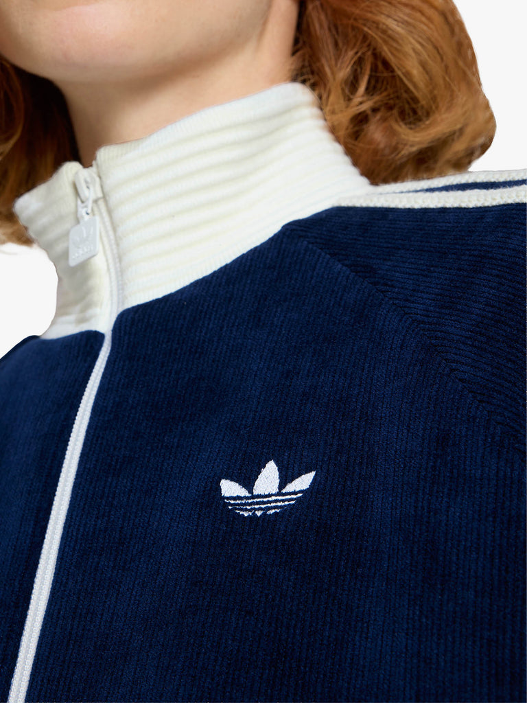 ADIDAS felpa girocollo velour firebird donna blu cotone