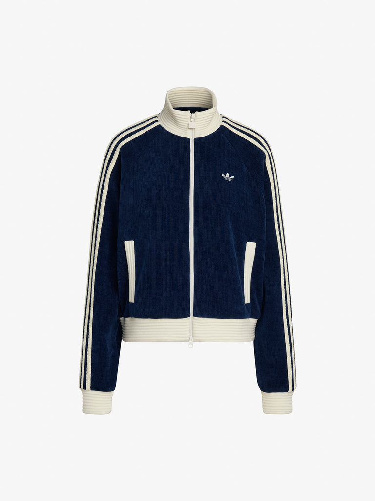 ADIDAS felpa girocollo velour firebird donna blu cotone