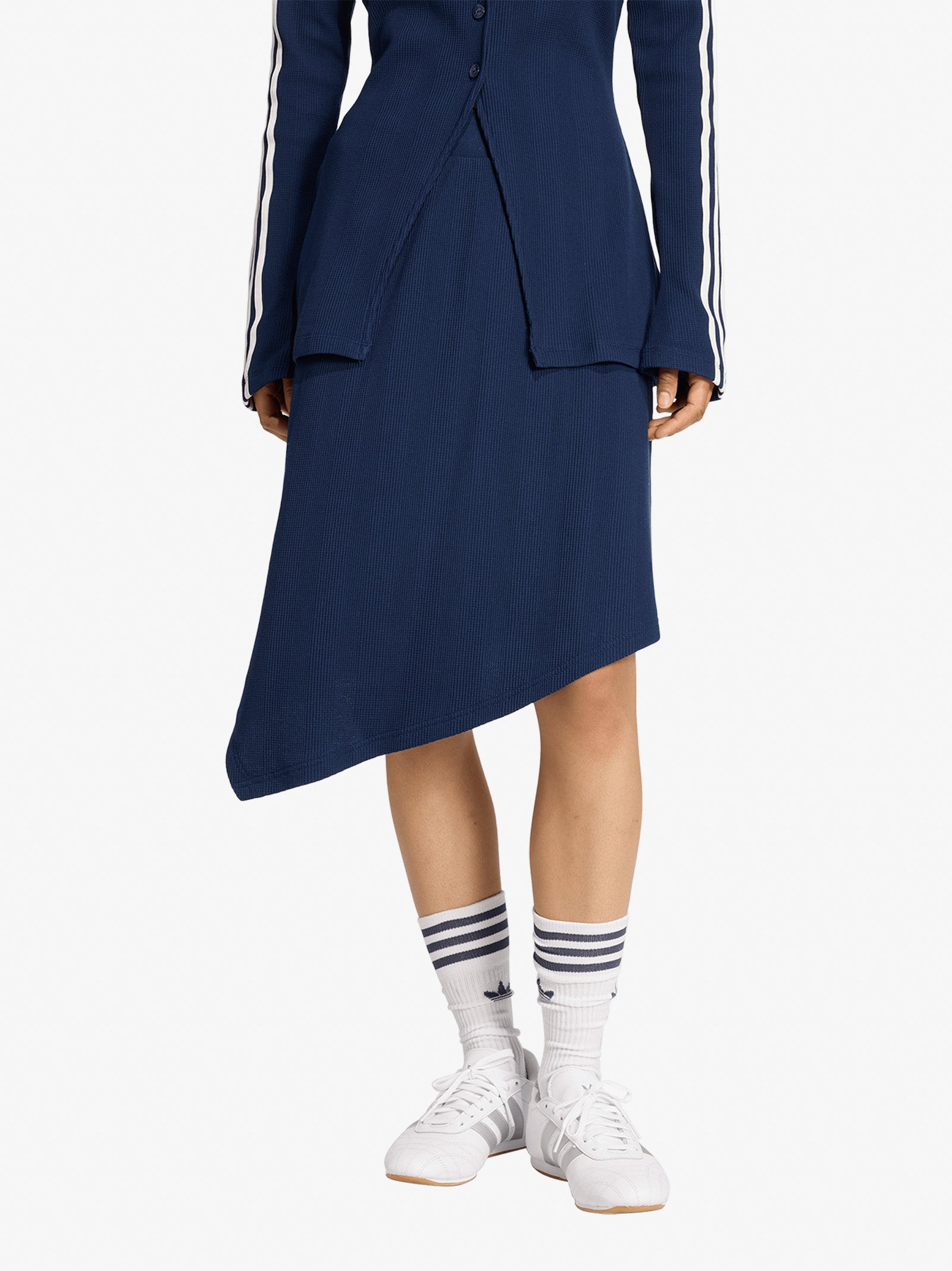 ADIDAS blue cotton women's asymetric midi skirt