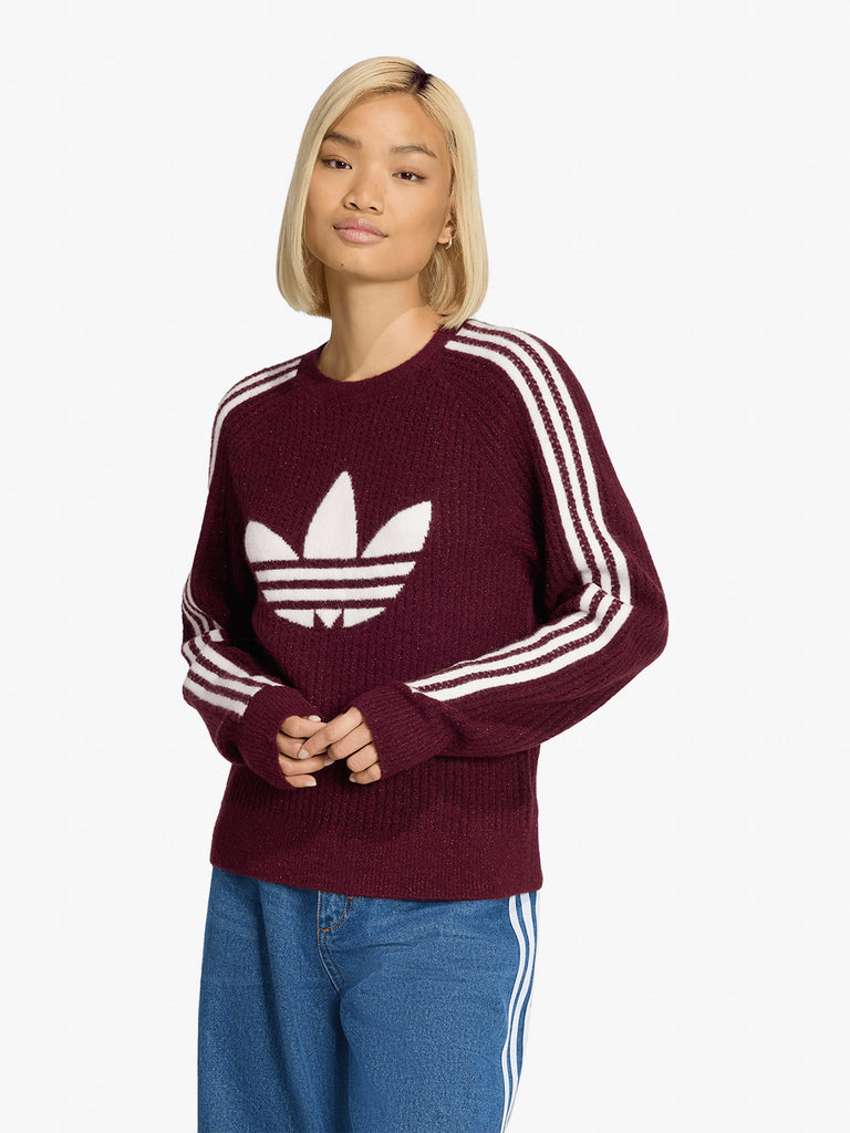 ADIDAS pullover metallic crew donna bordeaux