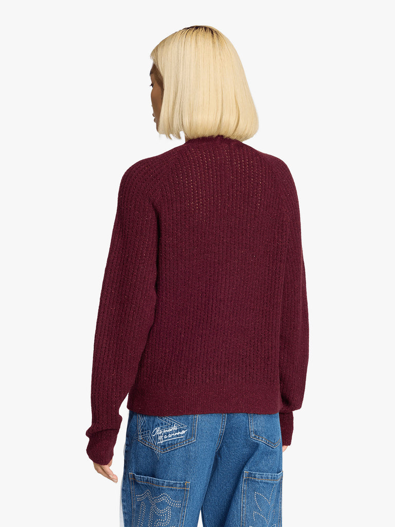 ADIDAS pullover metallic crew donna bordeaux