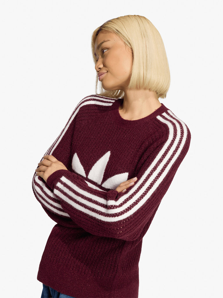 ADIDAS pullover metallic crew donna bordeaux