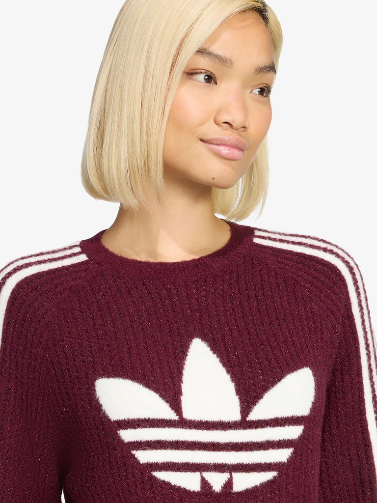ADIDAS pullover metallic crew donna bordeaux