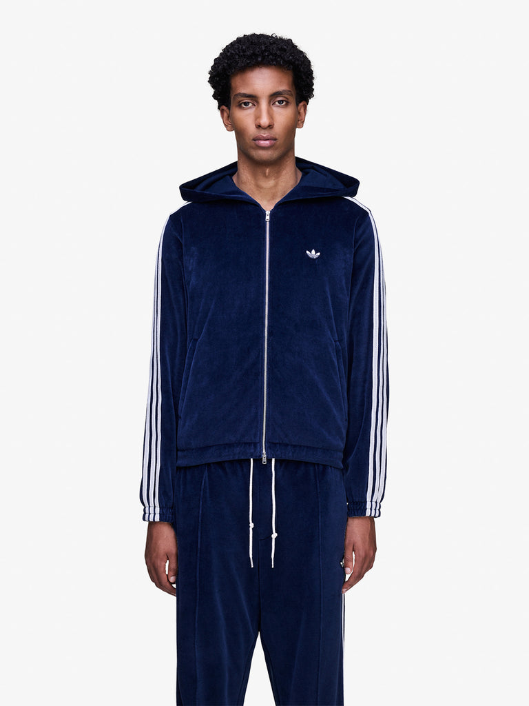 ADIDAS X WALES BONNER felpa con cappuccio wales bonner velour blu cotone