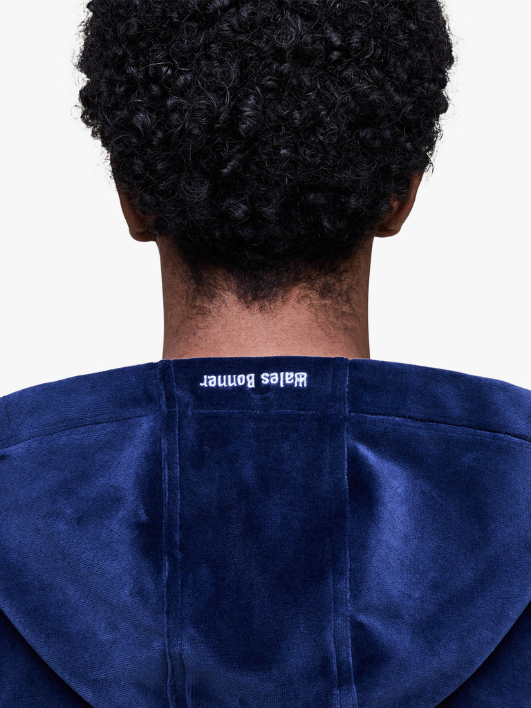 ADIDAS X WALES BONNER felpa con cappuccio wales bonner velour blu cotone