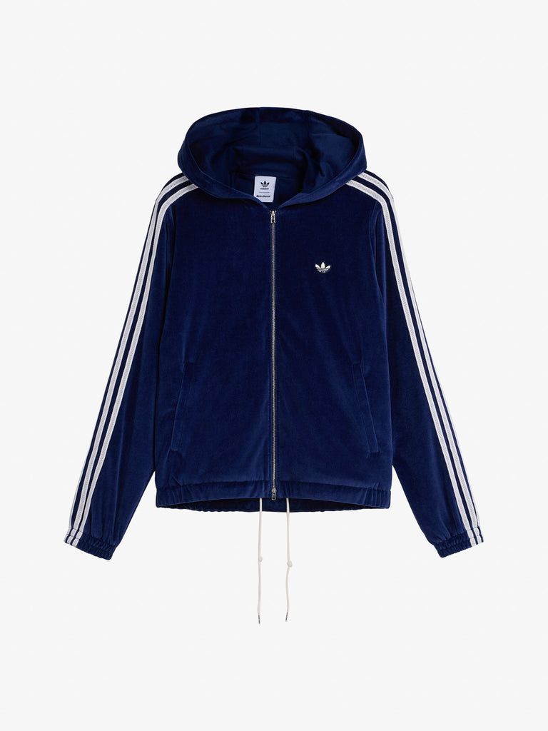ADIDAS X WALES BONNER felpa con cappuccio wales bonner velour blu cotone