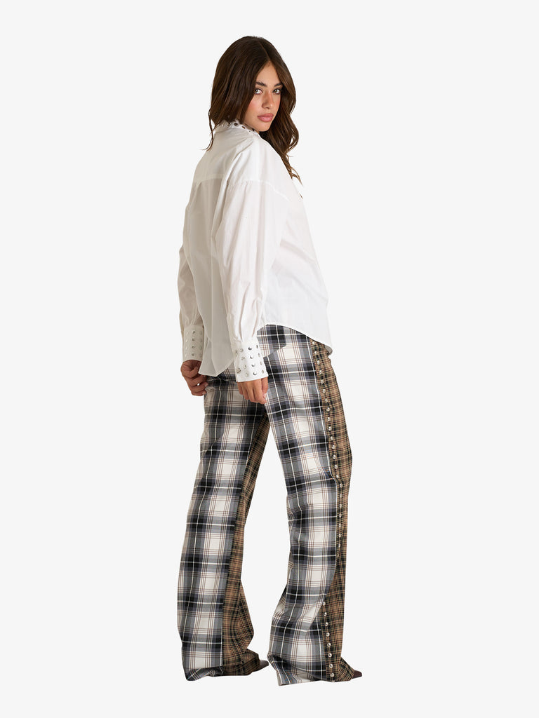 AKEP camicia con dettaglio borchie donna bianco