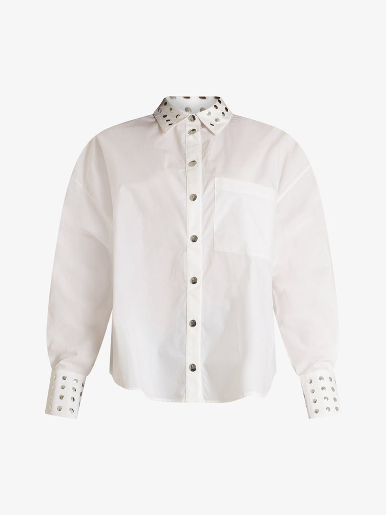 AKEP camicia con dettaglio borchie donna bianco