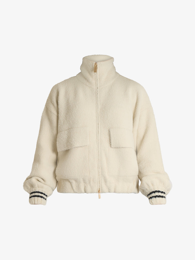 AKEP bomber effetto pelliccia donna panna