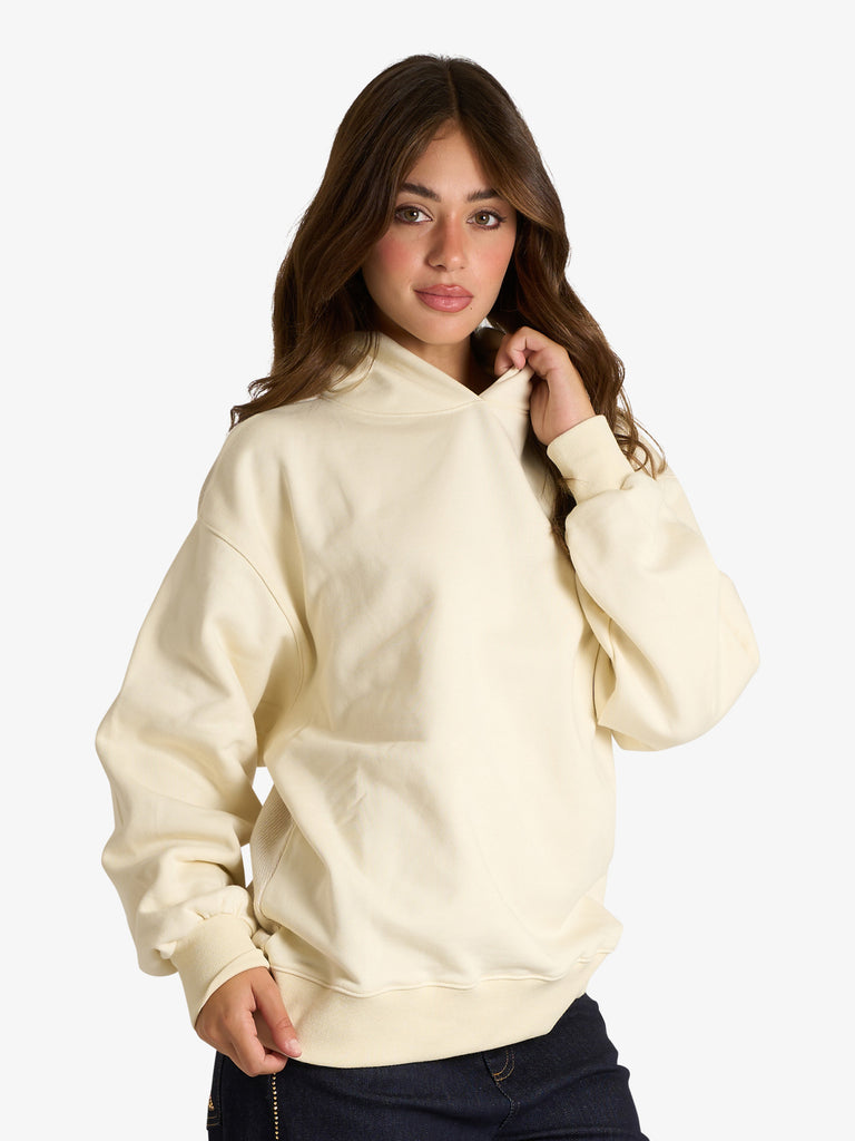 AKEP felpa con cappuccio basic donna beige