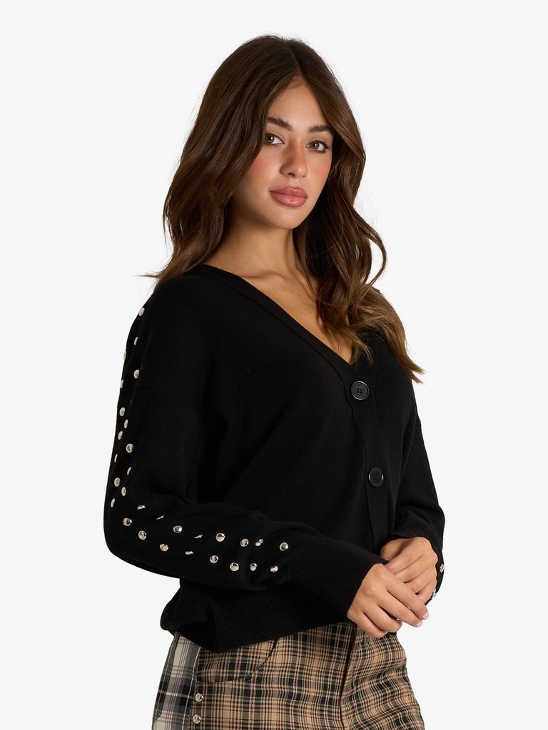 AKEP cardigan con borchie donna nero