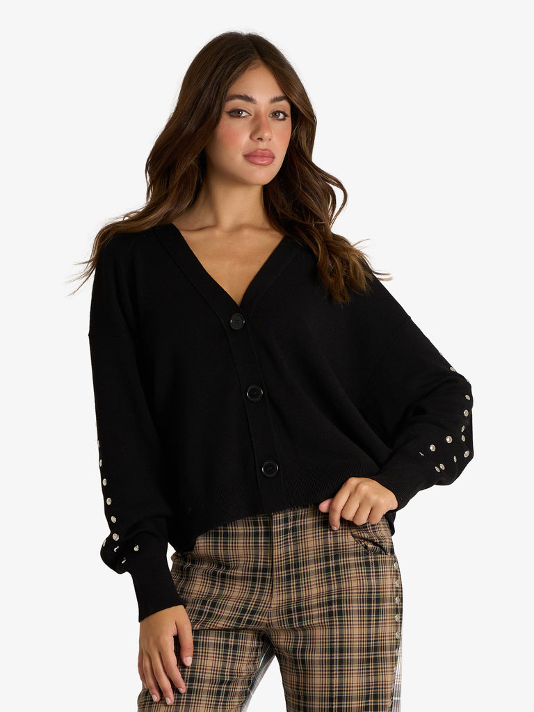 AKEP cardigan con borchie donna nero