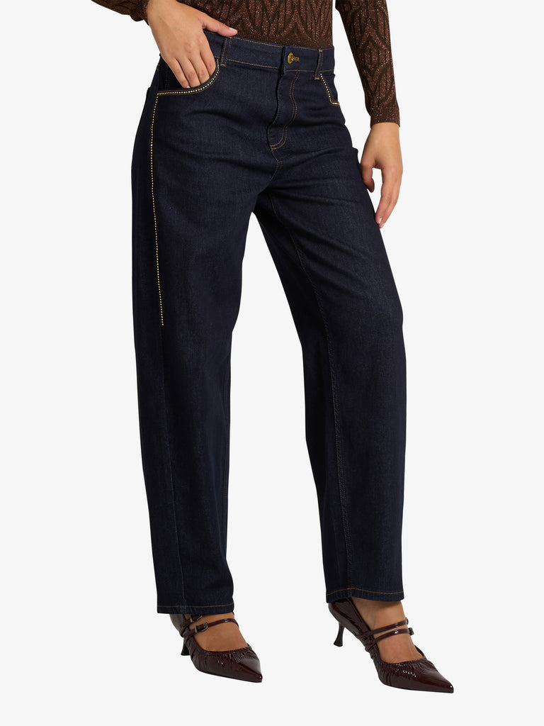 AKEP jeans mom fit donna blu cotone