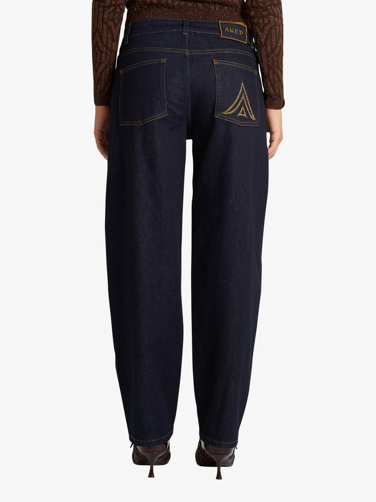 AKEP jeans mom fit donna blu cotone