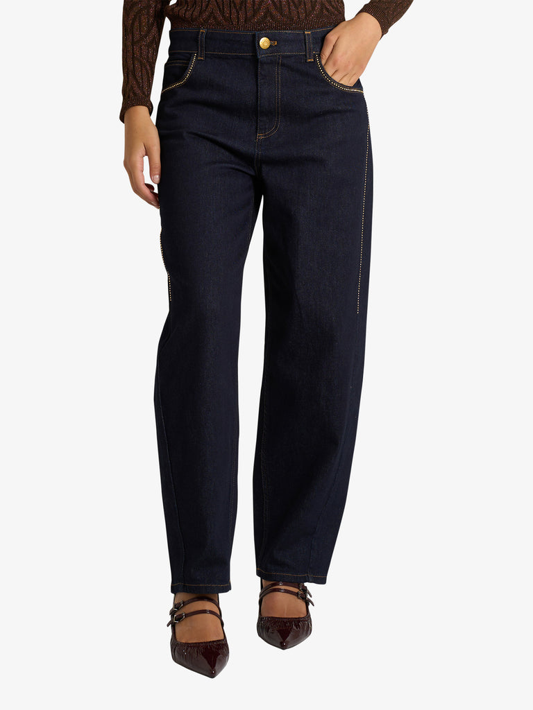 AKEP jeans mom fit donna blu cotone