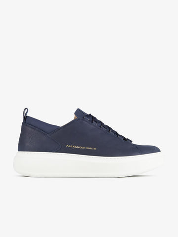 ALEXANDER SMITH sneakers uomo wembley pelle blu