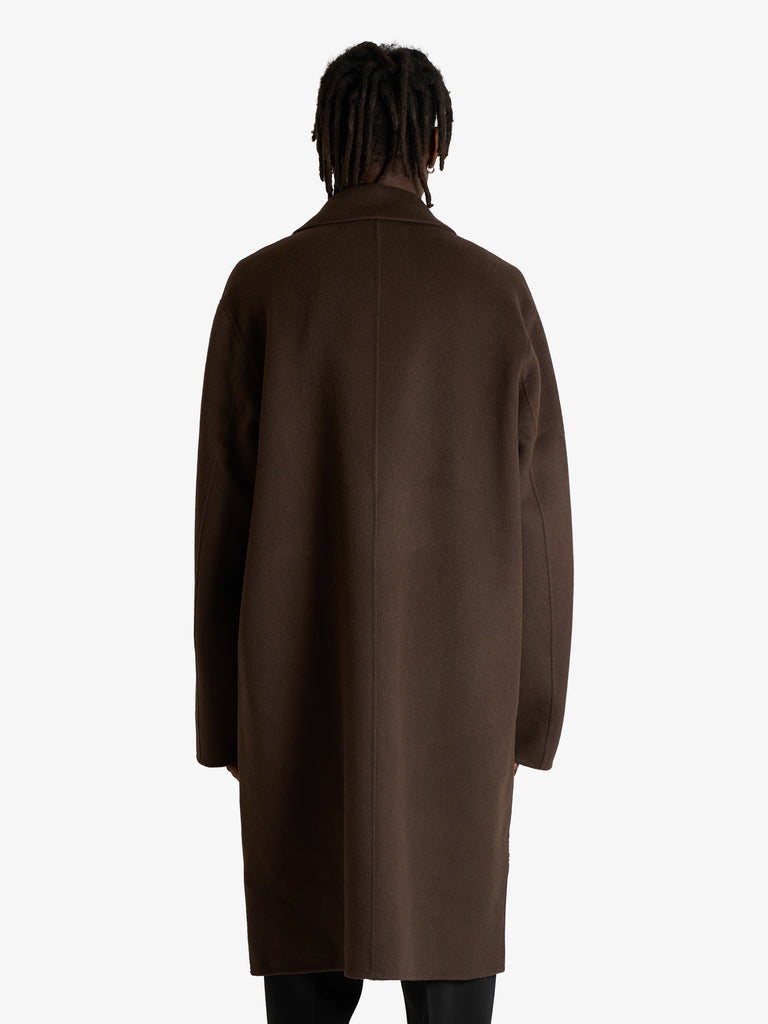 AMARANTO cappotto tre bottoni uomo marrone lana